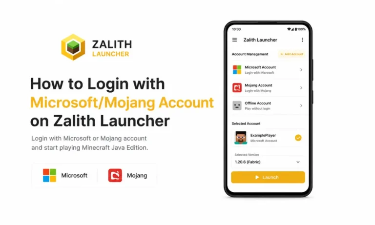 How to Login with Microsoft/Mojang in Zalith Launcher