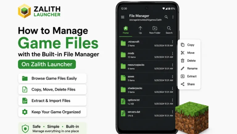 Built-in File Manager On Zalith Launcher