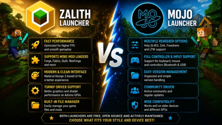 Zalith Launcher vs Mojo Launcher