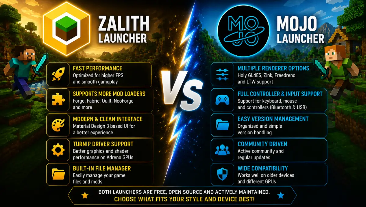 Zalith Launcher vs Mojo Launcher